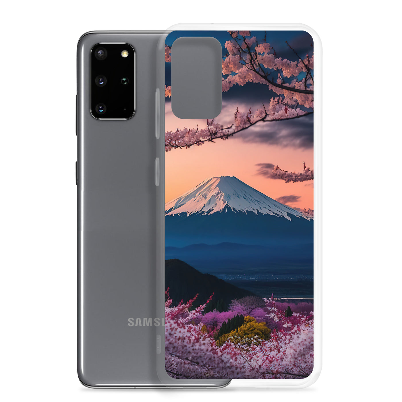 Berg - Pinke Bäume und Blumen - Samsung Schutzhülle (durchsichtig) berge xxx
