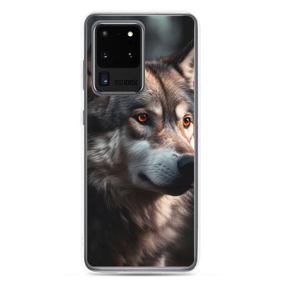 Wolf Porträt - Fotorealistische Malerei - Samsung Schutzhülle (durchsichtig) camping xxx Samsung Galaxy S20 Ultra