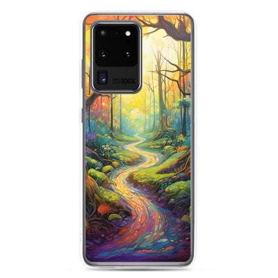 Wald und Wanderweg - Bunte, farbenfrohe Malerei - Samsung Schutzhülle (durchsichtig) camping xxx Samsung Galaxy S20 Ultra