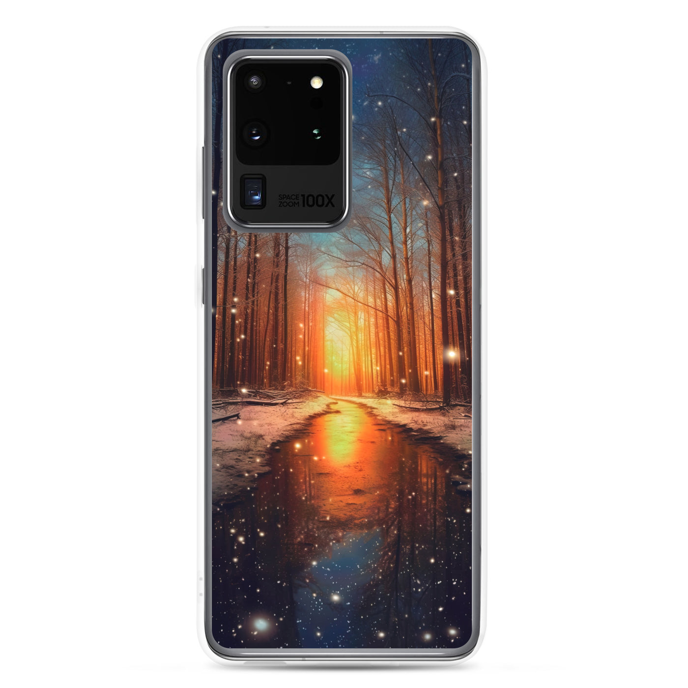 Bäume im Winter, Schnee, Sonnenaufgang und Fluss - Samsung Schutzhülle (durchsichtig) camping xxx Samsung Galaxy S20 Ultra