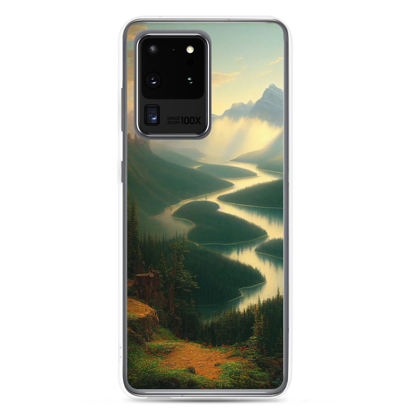 Landschaft mit Bergen, See und viel grüne Natur - Malerei - Samsung Schutzhülle (durchsichtig) berge xxx Samsung Galaxy S20 Ultra