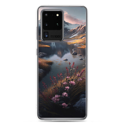 Berge, Bergsee und Blumen - Samsung Schutzhülle (durchsichtig) berge xxx Samsung Galaxy S20 Ultra