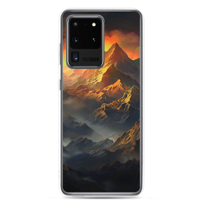 Wunderschöne Himalaya Gebirge im Nebel und Sonnenuntergang - Malerei - Samsung Schutzhülle (durchsichtig) berge xxx Samsung Galaxy S20 Ultra