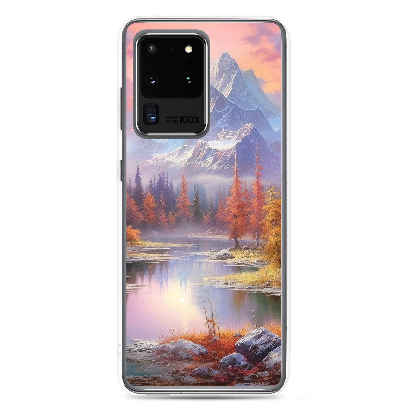 Landschaftsmalerei - Berge, Bäume, Bergsee und Herbstfarben - Samsung Schutzhülle (durchsichtig) berge xxx Samsung Galaxy S20 Ultra