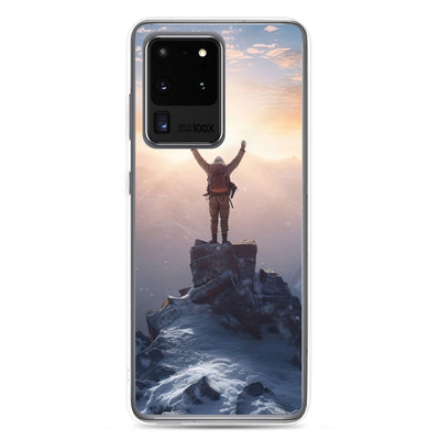 Mann auf der Spitze eines Berges - Landschaftsmalerei - Samsung Schutzhülle (durchsichtig) berge xxx Samsung Galaxy S20 Ultra