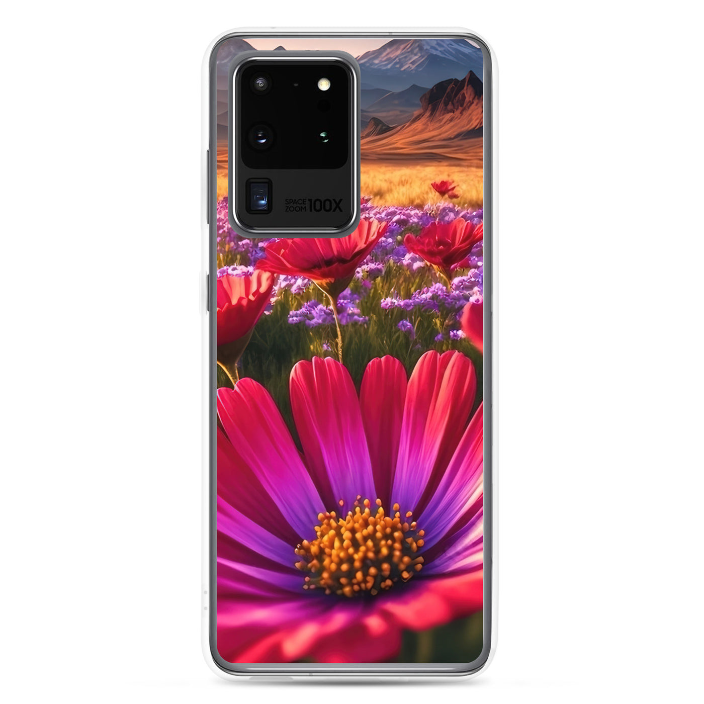 Wünderschöne Blumen und Berge im Hintergrund - Samsung Schutzhülle (durchsichtig) berge xxx Samsung Galaxy S20 Ultra