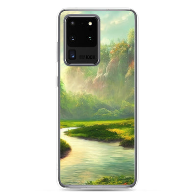 Bach im tropischen Wald - Landschaftsmalerei - Samsung Schutzhülle (durchsichtig) camping xxx Samsung Galaxy S20 Ultra