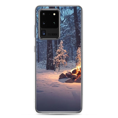 Lagerfeuer im Winter - Camping Foto - Samsung Schutzhülle (durchsichtig) camping xxx Samsung Galaxy S20 Ultra