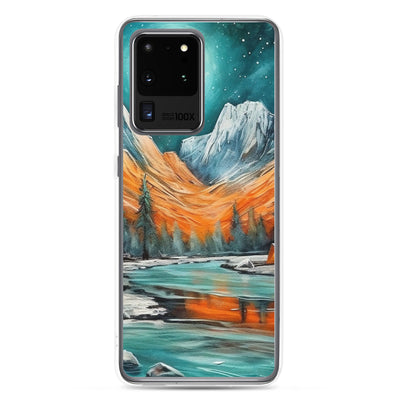 Berglandschaft und Zelte - Nachtstimmung - Landschaftsmalerei - Samsung Schutzhülle (durchsichtig) camping xxx Samsung Galaxy S20 Ultra
