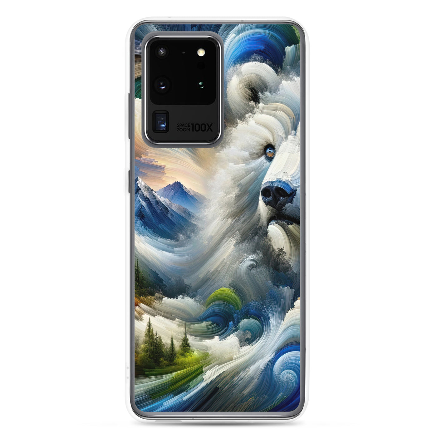 Abstrakte Alpen & Eisbär Kunst in dynamischen Farben - Samsung Schutzhülle (durchsichtig) camping xxx yyy zzz Samsung Galaxy S20 Ultra
