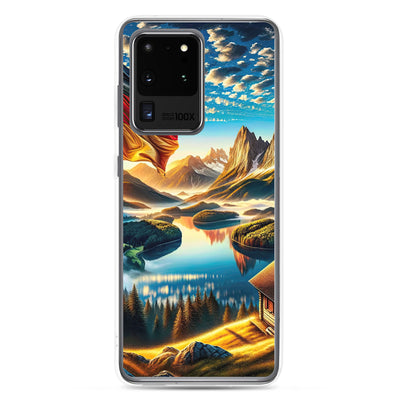Alpen Gebirge im Morgenlicht: Kunstwerk mit Deutsche Flagge - Samsung Schutzhülle (durchsichtig) berge xxx yyy zzz Samsung Galaxy S20 Ultra