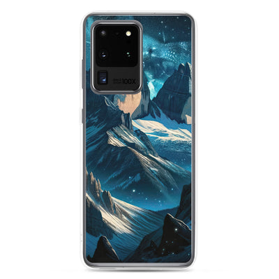 Fuchs in Alpennacht: Digitale Kunst der eisigen Berge im Mondlicht - Samsung Schutzhülle (durchsichtig) camping xxx yyy zzz Samsung Galaxy S20 Ultra
