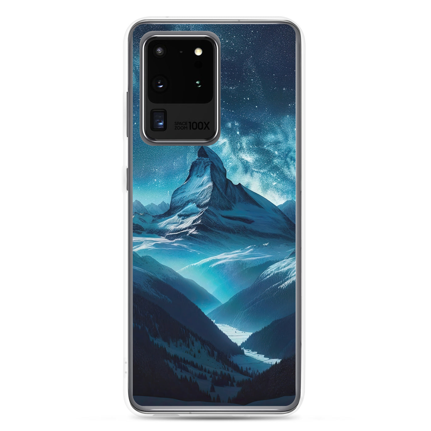 Winterabend in den Bergen: Digitale Kunst mit Sternenhimmel - Samsung Schutzhülle (durchsichtig) berge xxx yyy zzz Samsung Galaxy S20 Ultra
