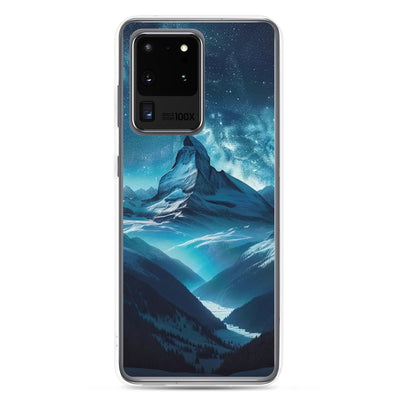 Winterabend in den Bergen: Digitale Kunst mit Sternenhimmel - Samsung Schutzhülle (durchsichtig) berge xxx yyy zzz Samsung Galaxy S20 Ultra