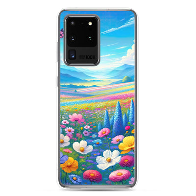 Weitläufiges Blumenfeld unter himmelblauem Himmel, leuchtende Flora - Samsung Schutzhülle (durchsichtig) camping xxx yyy zzz Samsung Galaxy S20 Ultra