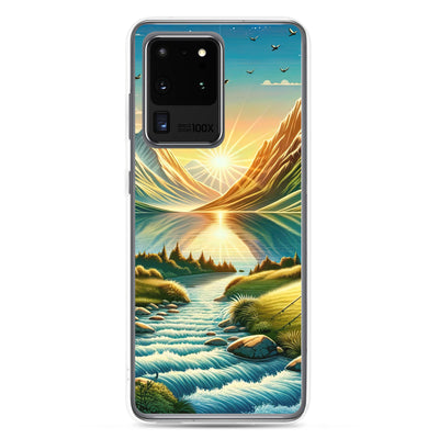 Zelt im Alpenmorgen mit goldenem Licht, Schneebergen und unberührten Seen - Samsung Schutzhülle (durchsichtig) berge xxx yyy zzz Samsung Galaxy S20 Ultra