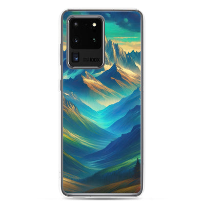 Atemberaubende alpine Komposition mit majestätischen Gipfeln und Tälern - Samsung Schutzhülle (durchsichtig) berge xxx yyy zzz Samsung Galaxy S20 Ultra