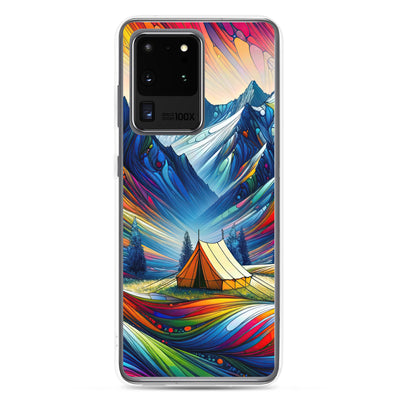 Surreale Alpen in abstrakten Farben, dynamische Formen der Landschaft - Samsung Schutzhülle (durchsichtig) camping xxx yyy zzz Samsung Galaxy S20 Ultra