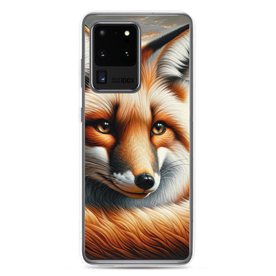 Ölgemälde eines nachdenklichen Fuchses mit weisem Blick - Samsung Schutzhülle (durchsichtig) camping xxx yyy zzz Samsung Galaxy S20 Ultra
