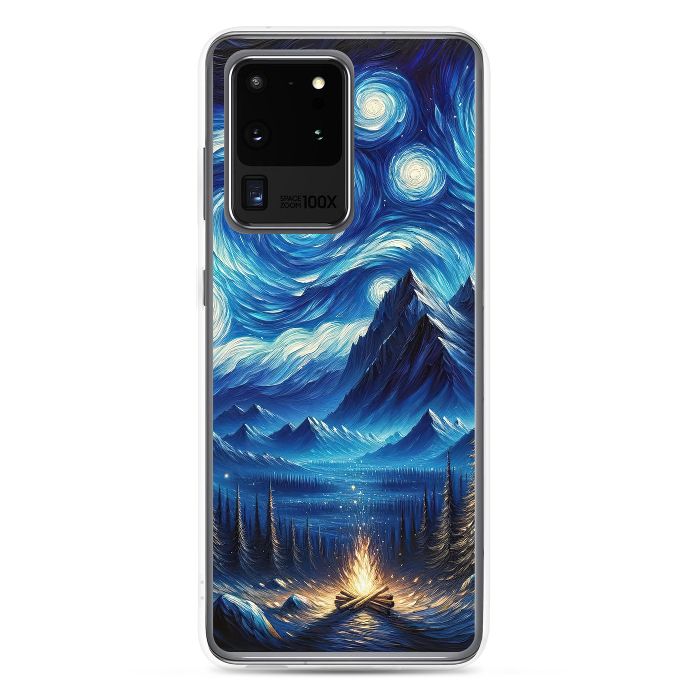 Sternennacht-Stil Ölgemälde der Alpen, himmlische Wirbelmuster - Samsung Schutzhülle (durchsichtig) berge xxx yyy zzz Samsung Galaxy S20 Ultra