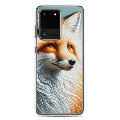 Ölgemälde eines anmutigen, intelligent blickenden Fuchses in Orange-Weiß - Samsung Schutzhülle (durchsichtig) camping xxx yyy zzz Samsung Galaxy S20 Ultra