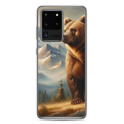 Ölgemälde eines königlichen Bären vor der majestätischen Alpenkulisse - Samsung Schutzhülle (durchsichtig) camping xxx yyy zzz Samsung Galaxy S20 Ultra