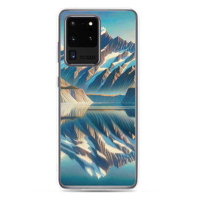 Ölgemälde eines unberührten Sees, der die Bergkette spiegelt - Samsung Schutzhülle (durchsichtig) berge xxx yyy zzz Samsung Galaxy S20 Ultra