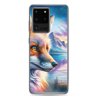 Aquarellporträt eines Fuchses im Dämmerlicht am Bergsee - Samsung Schutzhülle (durchsichtig) camping xxx yyy zzz Samsung Galaxy S20 Ultra