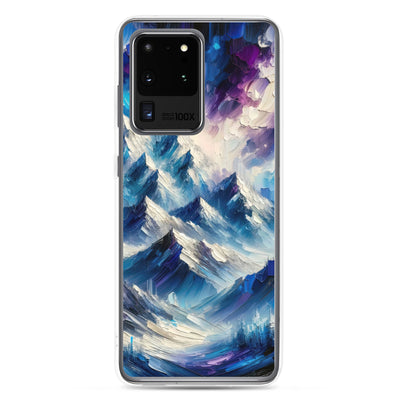 Alpenabstraktion mit dramatischem Himmel in Öl - Samsung Schutzhülle (durchsichtig) berge xxx yyy zzz Samsung Galaxy S20 Ultra