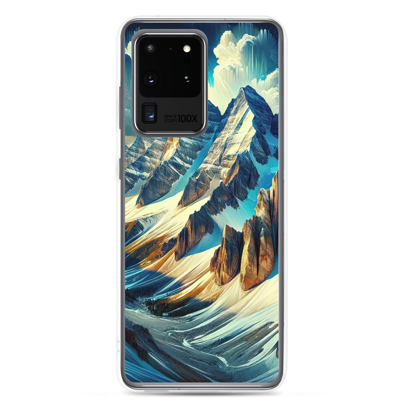 Majestätische Alpen in zufällig ausgewähltem Kunststil - Samsung Schutzhülle (durchsichtig) berge xxx yyy zzz Samsung Galaxy S20 Ultra