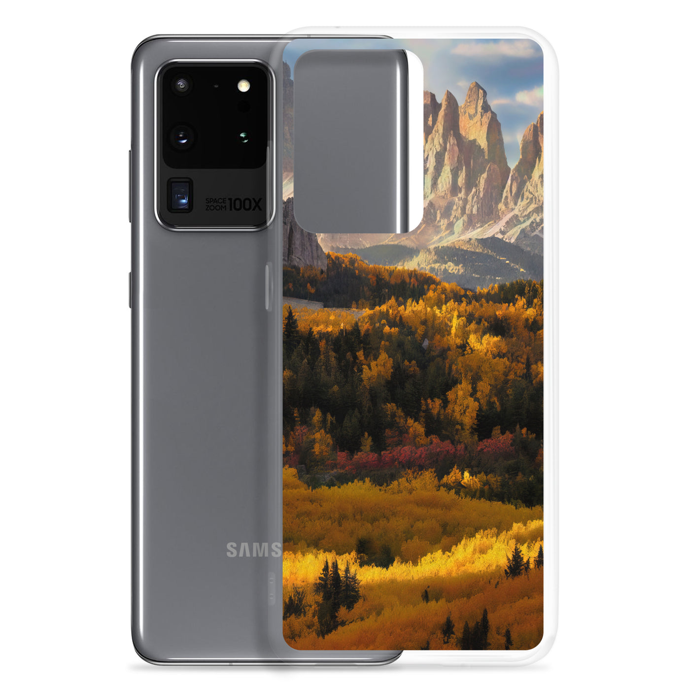 Dolomiten Berge - Malerei - Samsung Schutzhülle (durchsichtig) berge xxx