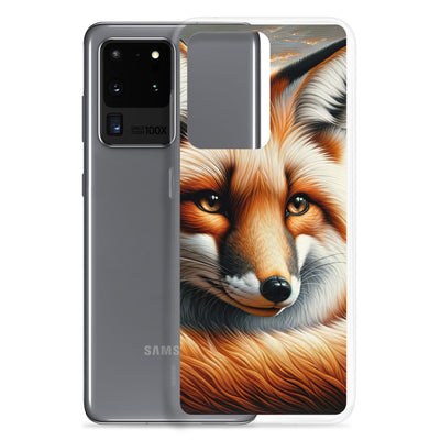 Ölgemälde eines nachdenklichen Fuchses mit weisem Blick - Samsung Schutzhülle (durchsichtig) camping xxx yyy zzz