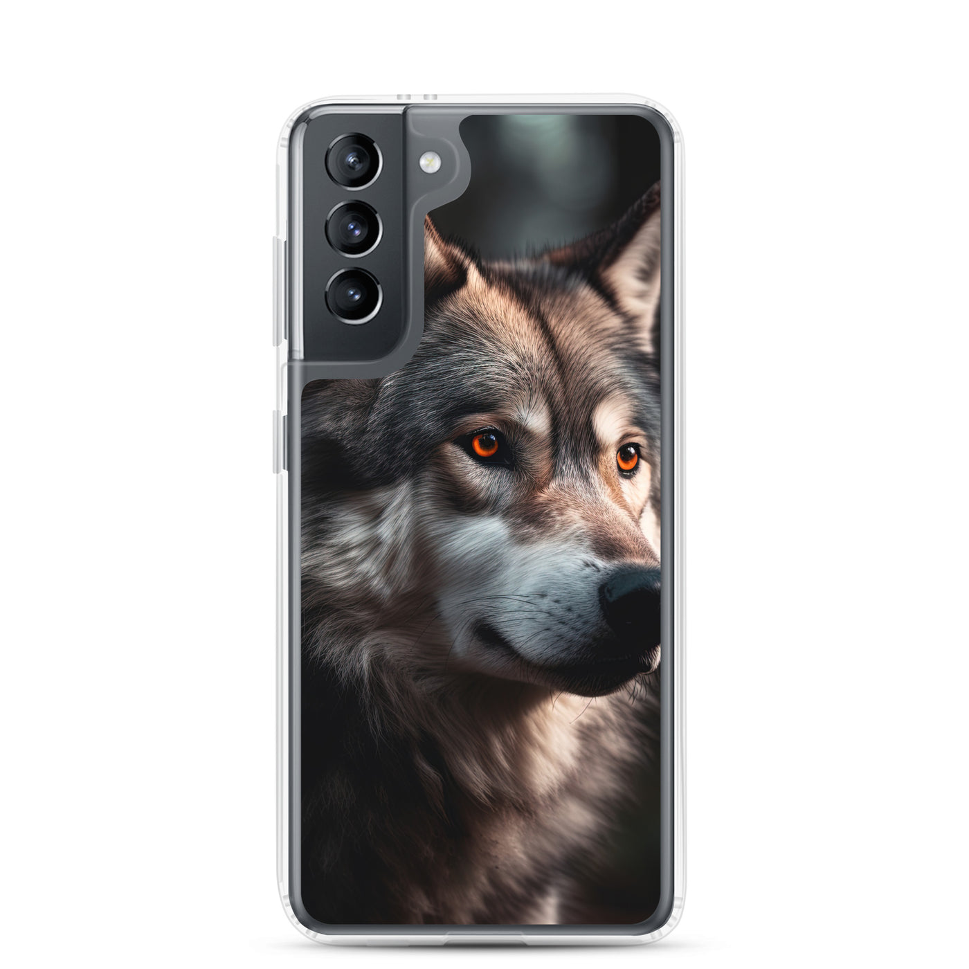 Wolf Porträt - Fotorealistische Malerei - Samsung Schutzhülle (durchsichtig) camping xxx Samsung Galaxy S21