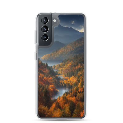 Berge, Wald und Nebel - Malerei - Samsung Schutzhülle (durchsichtig) berge xxx Samsung Galaxy S21