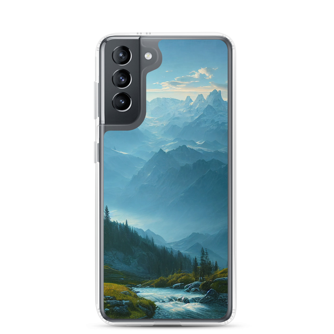 Gebirge, Wald und Bach - Samsung Schutzhülle (durchsichtig) berge xxx Samsung Galaxy S21