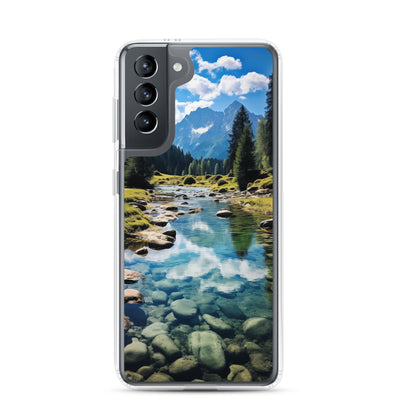 Österreichische Alpen und steiniger Bach - Samsung Schutzhülle (durchsichtig) berge xxx Samsung Galaxy S21
