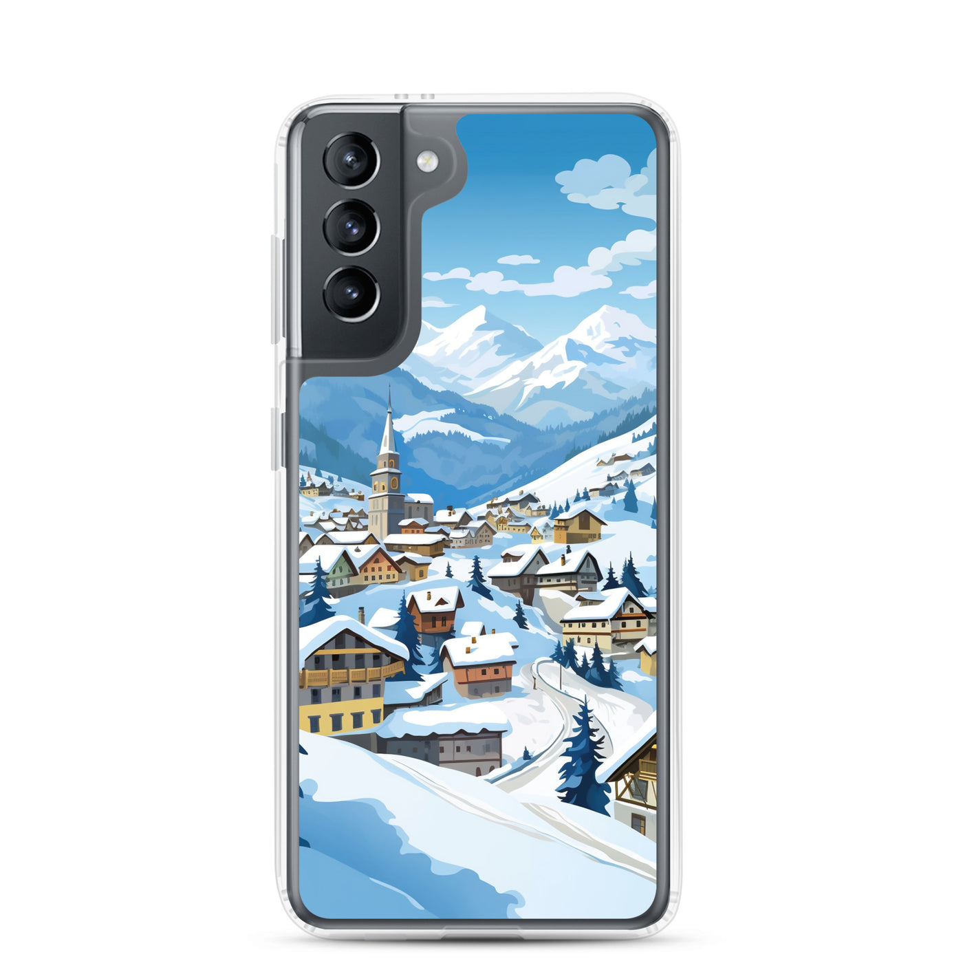 Kitzbühl - Berge und Schnee - Landschaftsmalerei - Samsung Schutzhülle (durchsichtig) ski xxx Samsung Galaxy S21