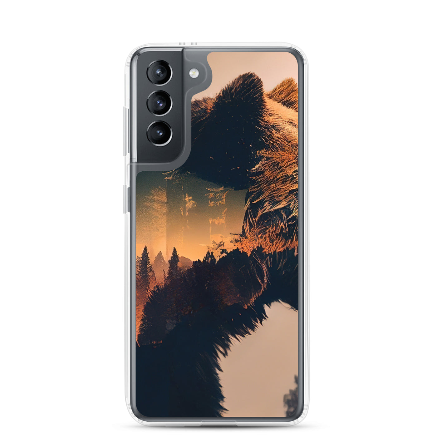 Bär und Bäume Illustration - Samsung Schutzhülle (durchsichtig) camping xxx Samsung Galaxy S21