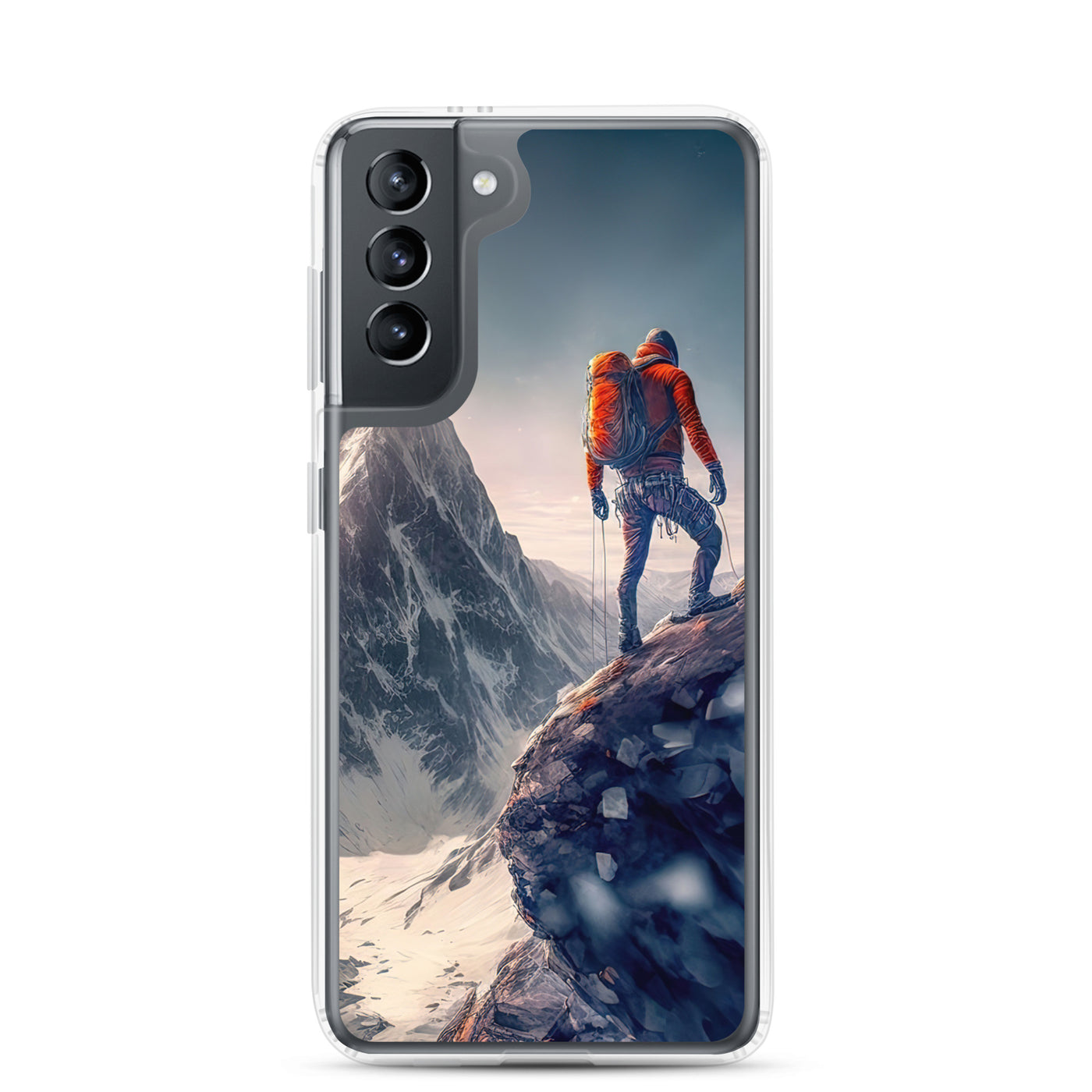 Bergsteiger auf Berg - Epische Malerei - Samsung Schutzhülle (durchsichtig) klettern xxx Samsung Galaxy S21