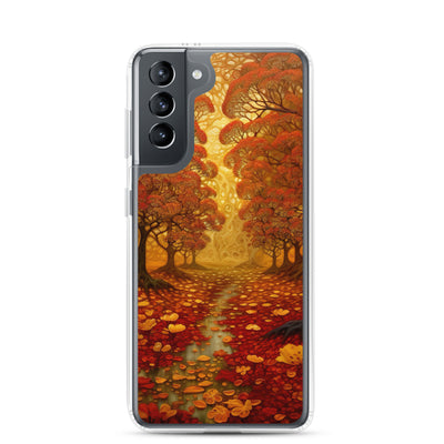 Wald im Herbst und kleiner Bach - Samsung Schutzhülle (durchsichtig) camping xxx Samsung Galaxy S21