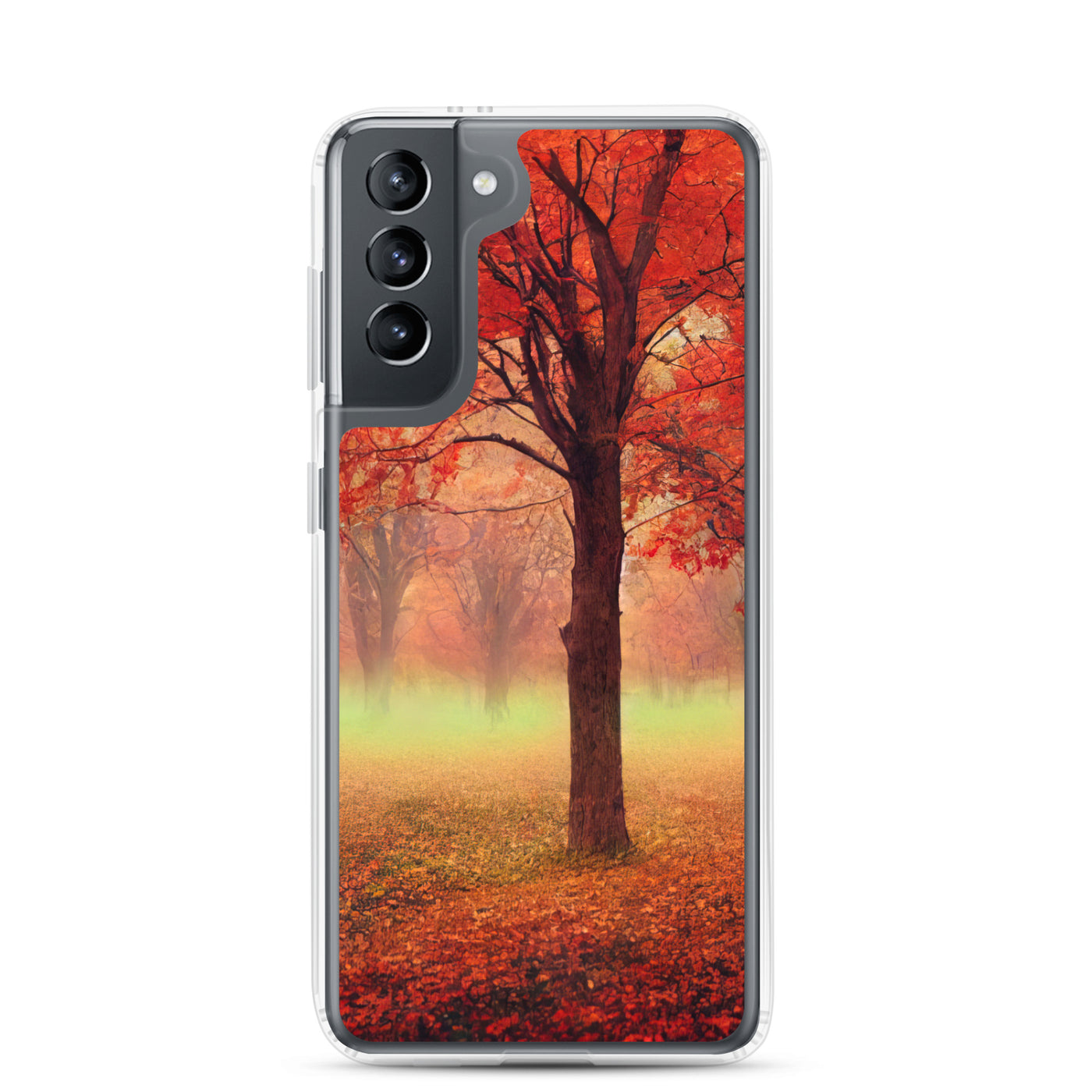 Wald im Herbst - Rote Herbstblätter - Samsung Schutzhülle (durchsichtig) camping xxx Samsung Galaxy S21