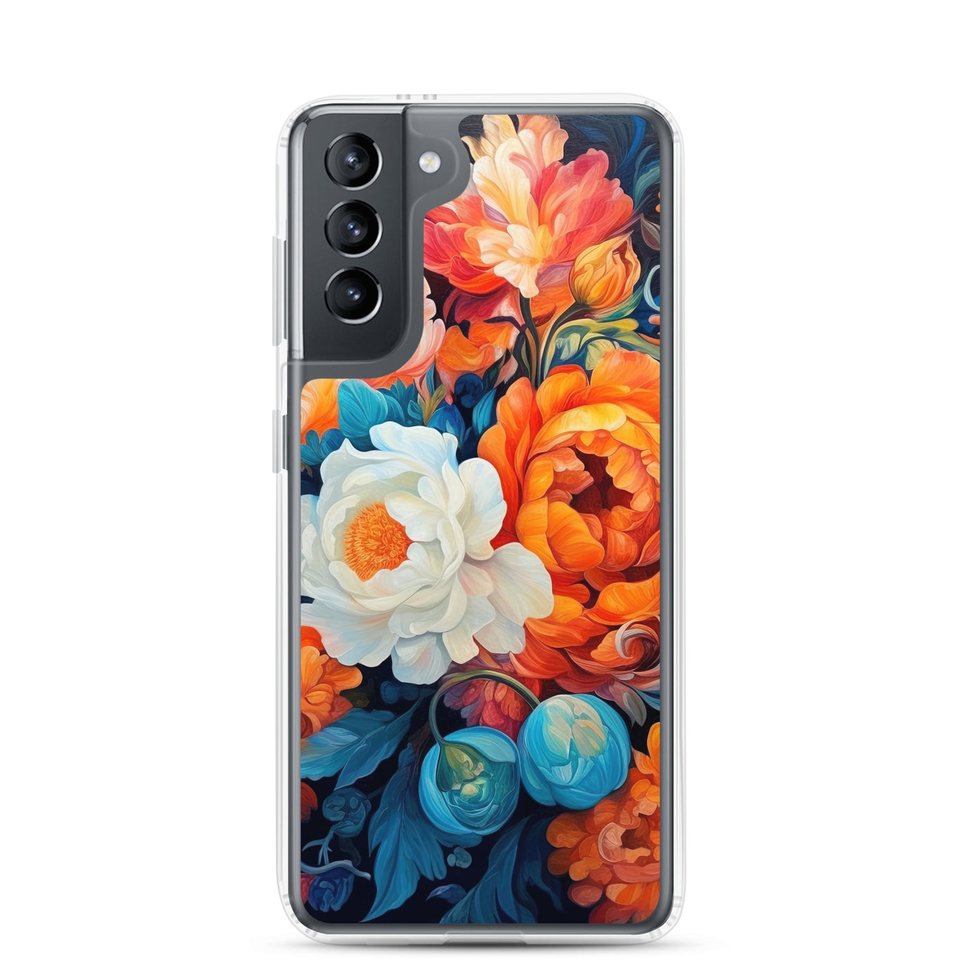 Bunte Blumen - Schöne Malerei - Samsung Schutzhülle (durchsichtig) camping xxx Samsung Galaxy S21