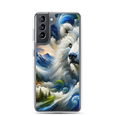 Abstrakte Alpen & Eisbär Kunst in dynamischen Farben - Samsung Schutzhülle (durchsichtig) camping xxx yyy zzz Samsung Galaxy S21