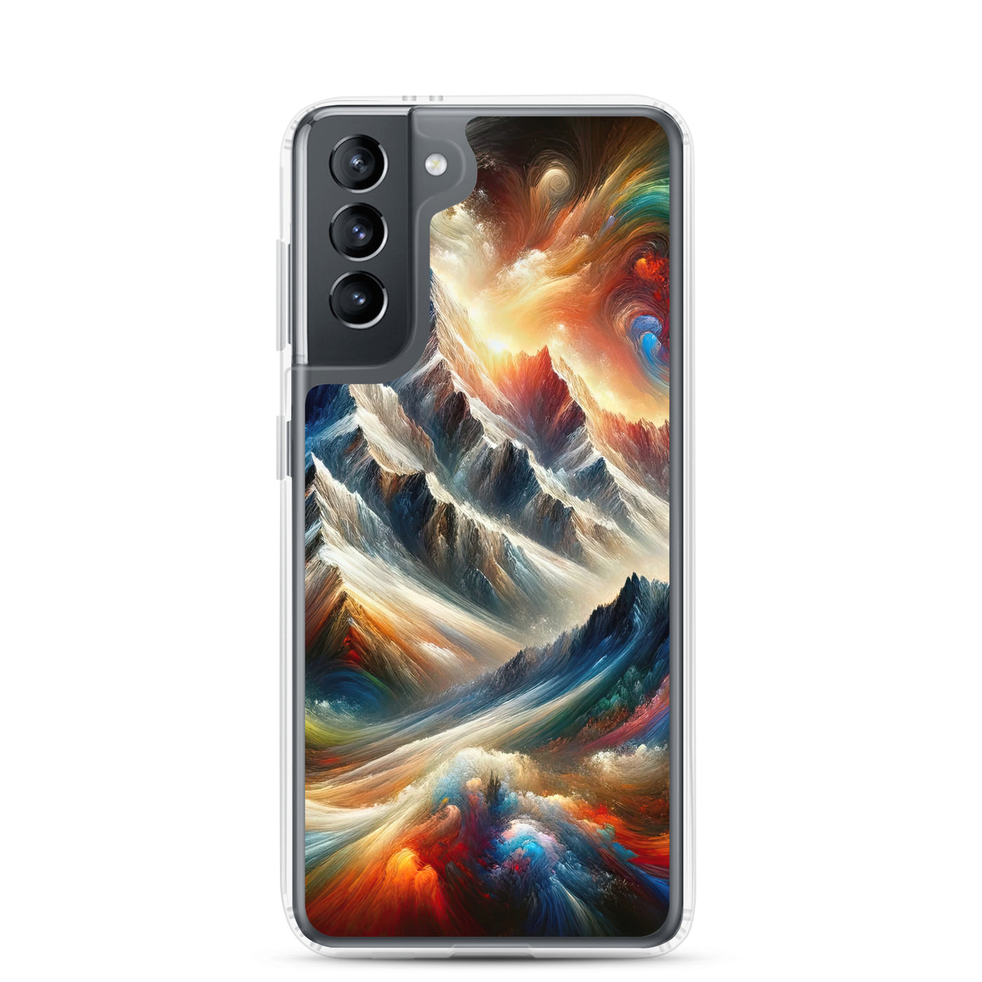 Expressionistische Alpen, Berge: Gemälde mit Farbexplosion - Samsung Schutzhülle (durchsichtig) berge xxx yyy zzz Samsung Galaxy S21