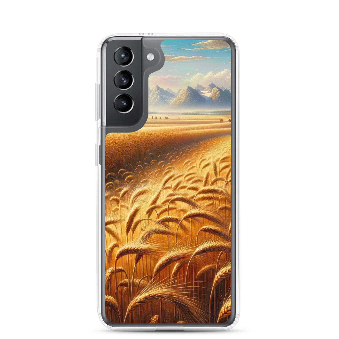 Ölgemälde eines bayerischen Weizenfeldes, endlose goldene Halme (TR) - Samsung Schutzhülle (durchsichtig) xxx yyy zzz Samsung Galaxy S21