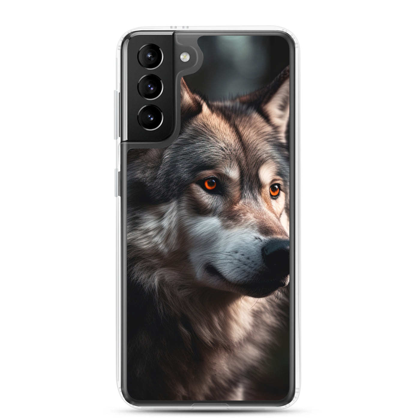 Wolf Porträt - Fotorealistische Malerei - Samsung Schutzhülle (durchsichtig) camping xxx Samsung Galaxy S21 Plus