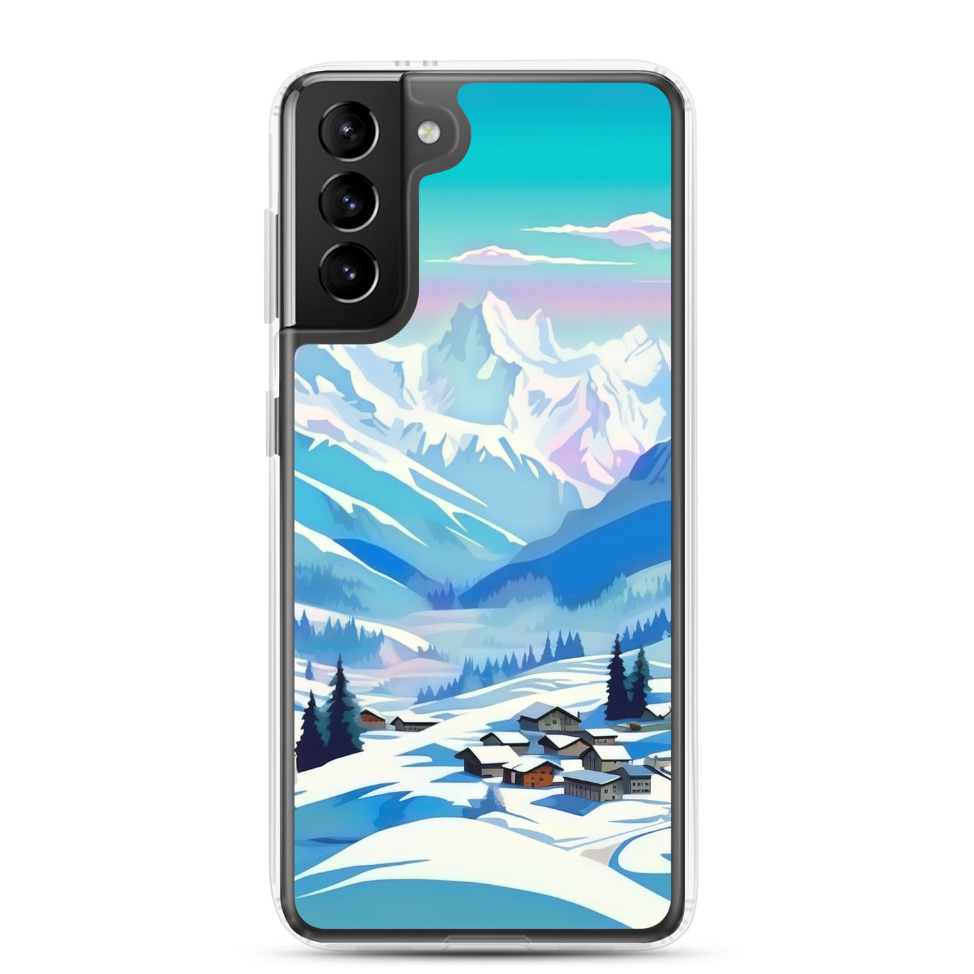 Berge und Schnee - Landschaft - Samsung Schutzhülle (durchsichtig) ski xxx Samsung Galaxy S21 Plus