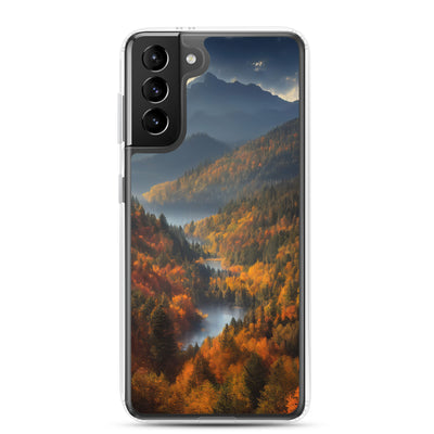 Berge, Wald und Nebel - Malerei - Samsung Schutzhülle (durchsichtig) berge xxx Samsung Galaxy S21 Plus