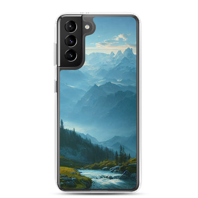 Gebirge, Wald und Bach - Samsung Schutzhülle (durchsichtig) berge xxx Samsung Galaxy S21 Plus