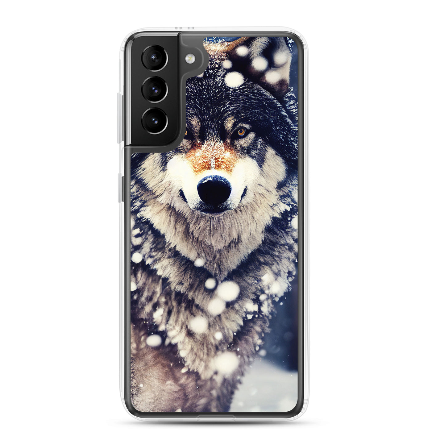 Wolf im Schnee - Episches Foto - Samsung Schutzhülle (durchsichtig) camping xxx Samsung Galaxy S21 Plus